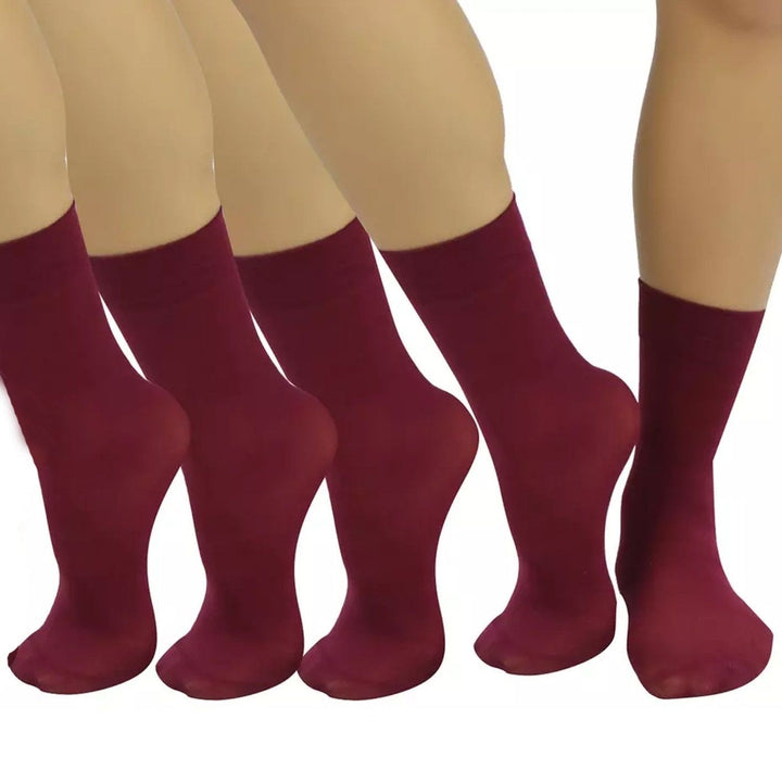 6-Pair: Ankle High Opaque Nylon Trouser Socks Image 4