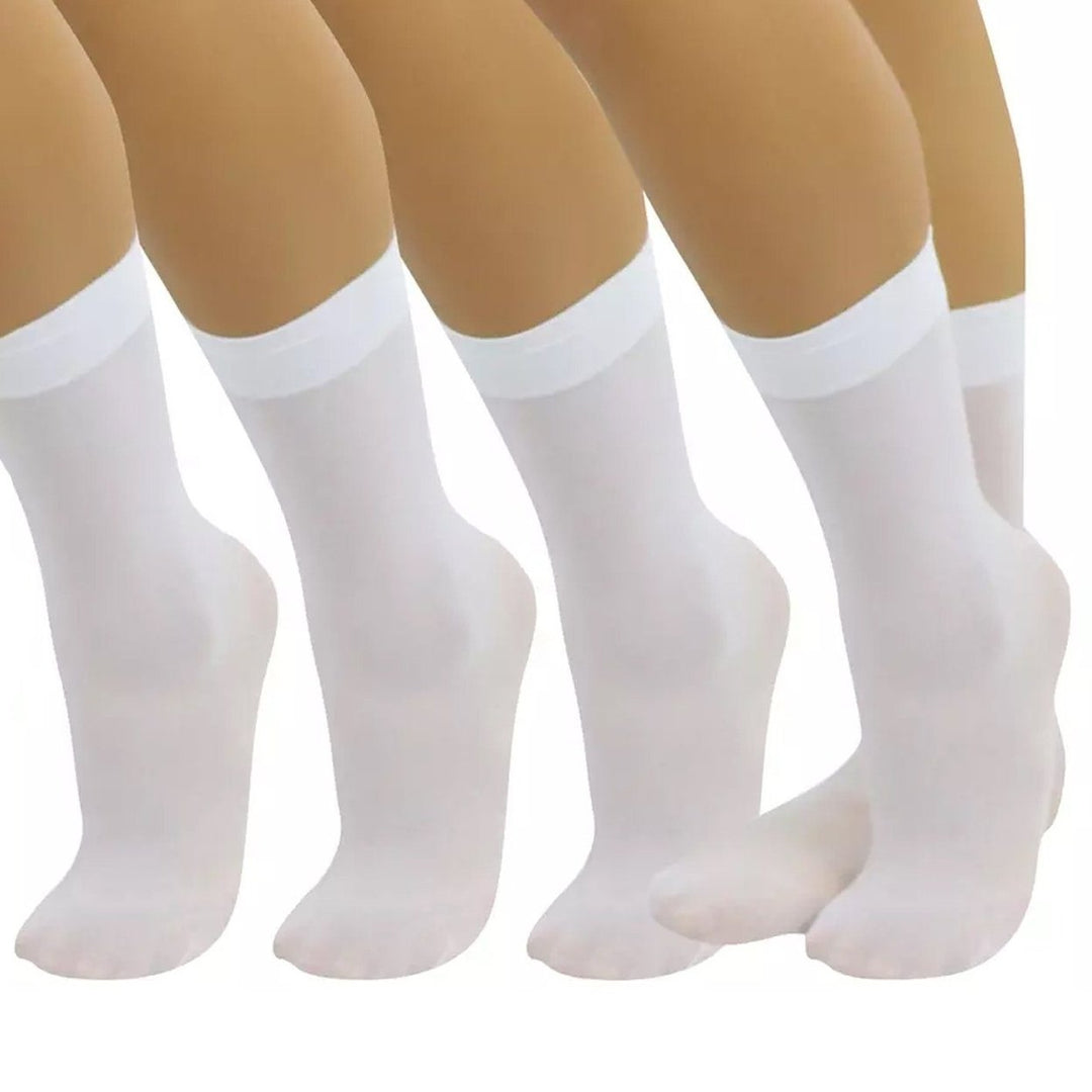 6-Pair: Ankle High Opaque Nylon Trouser Socks Image 7