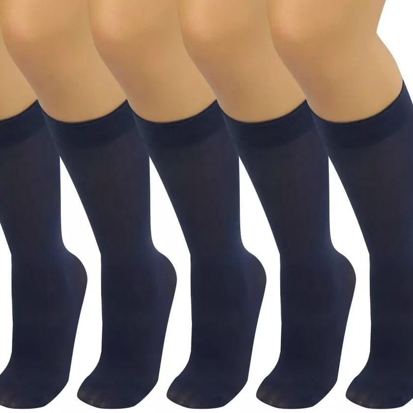 6-Pair: Assorted Knee High Opaque Nylon Classic Socks Image 4