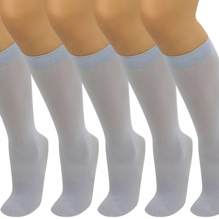 6-Pair: Assorted Knee High Opaque Nylon Classic Socks Image 7