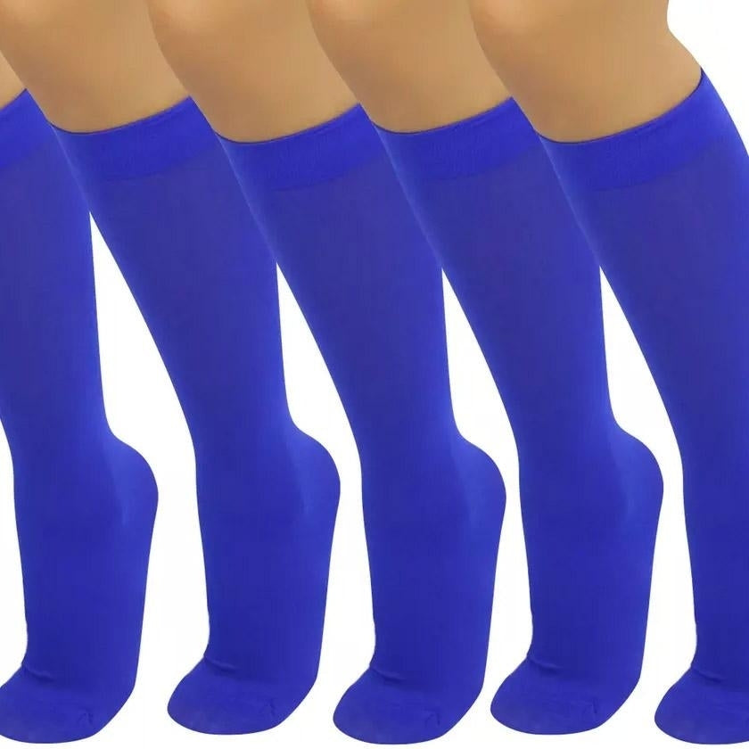 6-Pair: Assorted Knee High Opaque Nylon Classic Socks Image 9