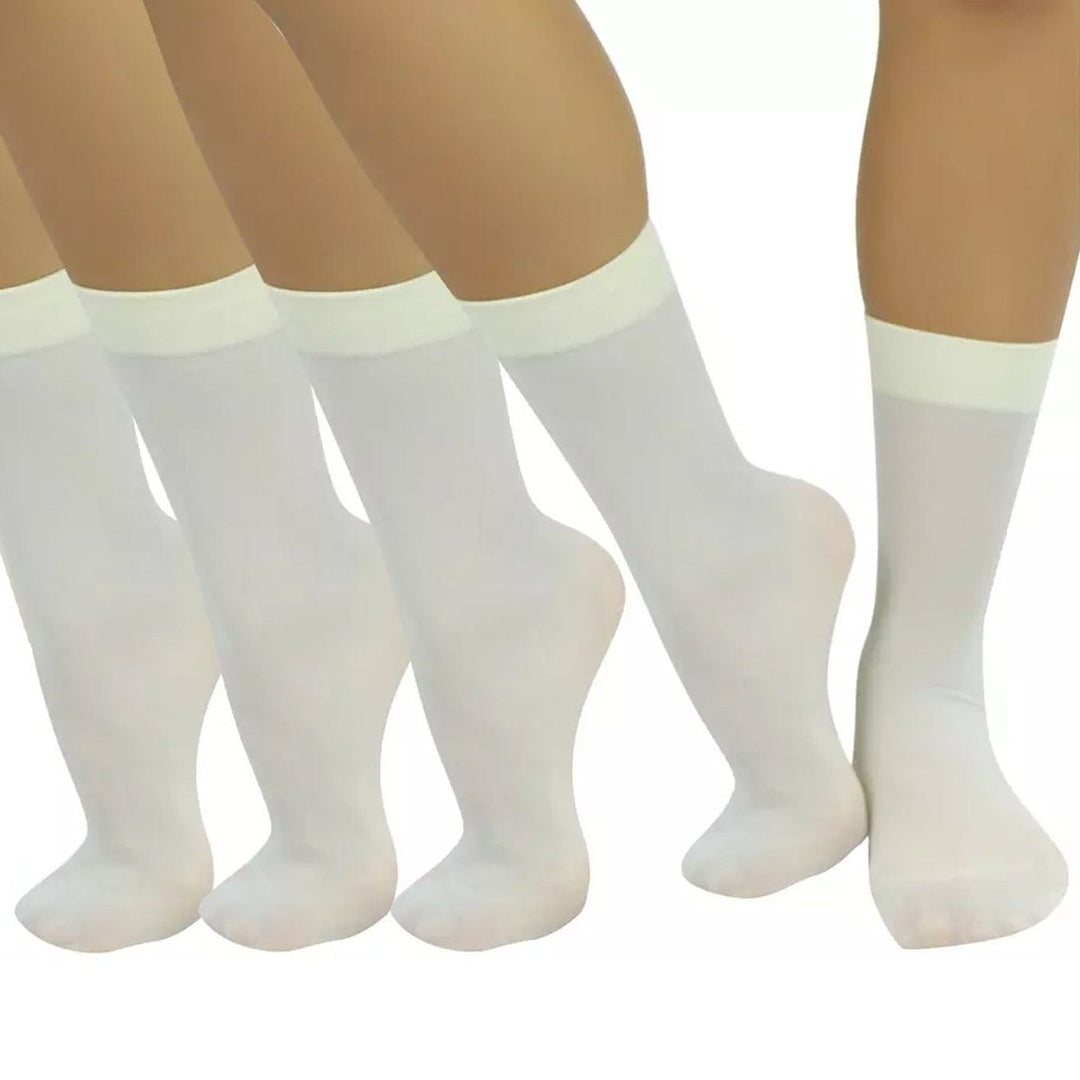 6-Pair: Ankle High Opaque Nylon Trouser Socks Image 8