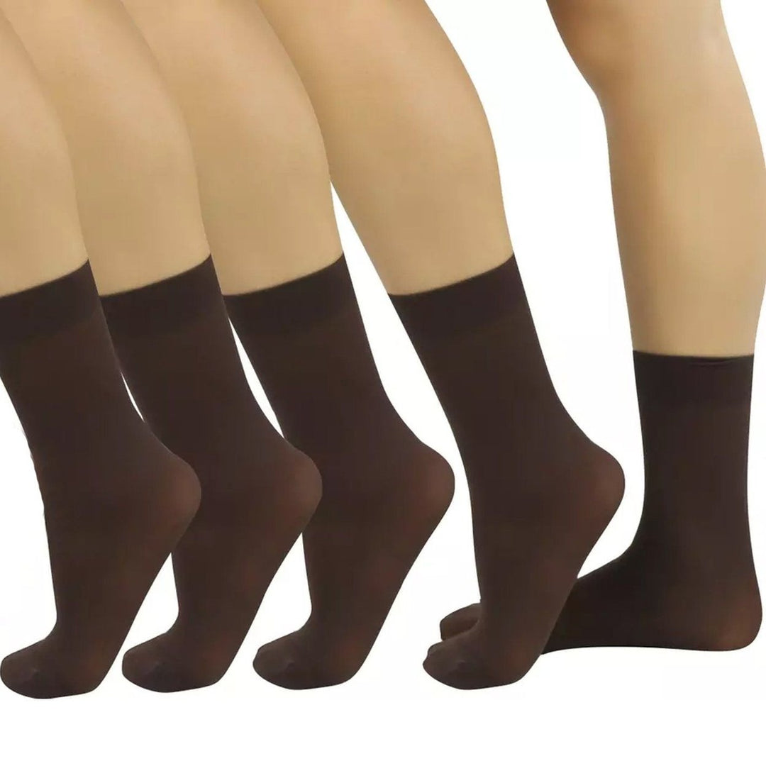 6-Pair: Ankle High Opaque Nylon Trouser Socks Image 11