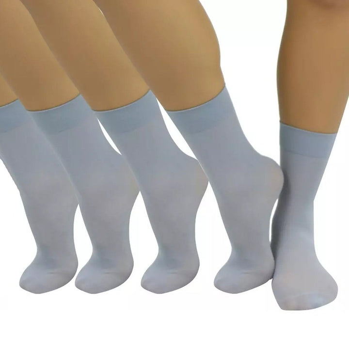 6-Pair: Ankle High Opaque Nylon Trouser Socks Image 12