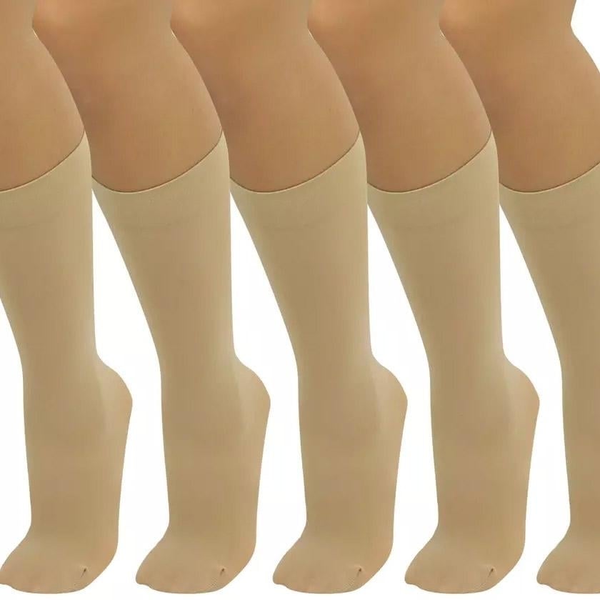 6-Pair: Assorted Knee High Opaque Nylon Classic Socks Image 11