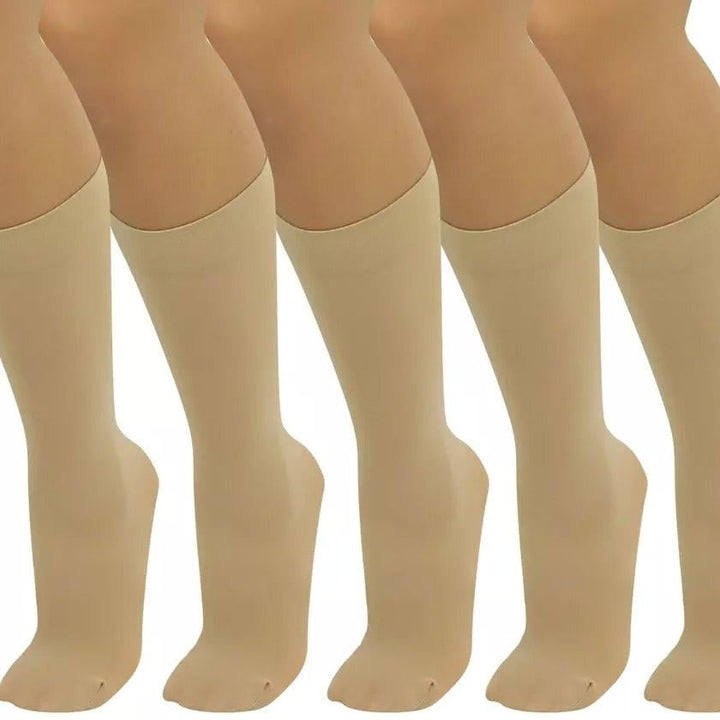 6-Pair: Assorted Knee High Opaque Nylon Classic Socks Image 11