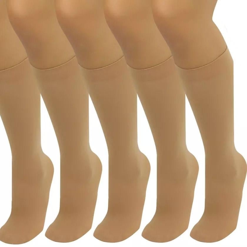 6-Pair: Assorted Knee High Opaque Nylon Classic Socks Image 12