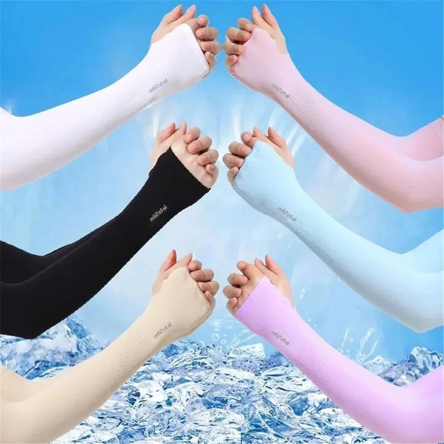 6-Pairs: Ice Silk UV Protection Arm Sleeves Image 1