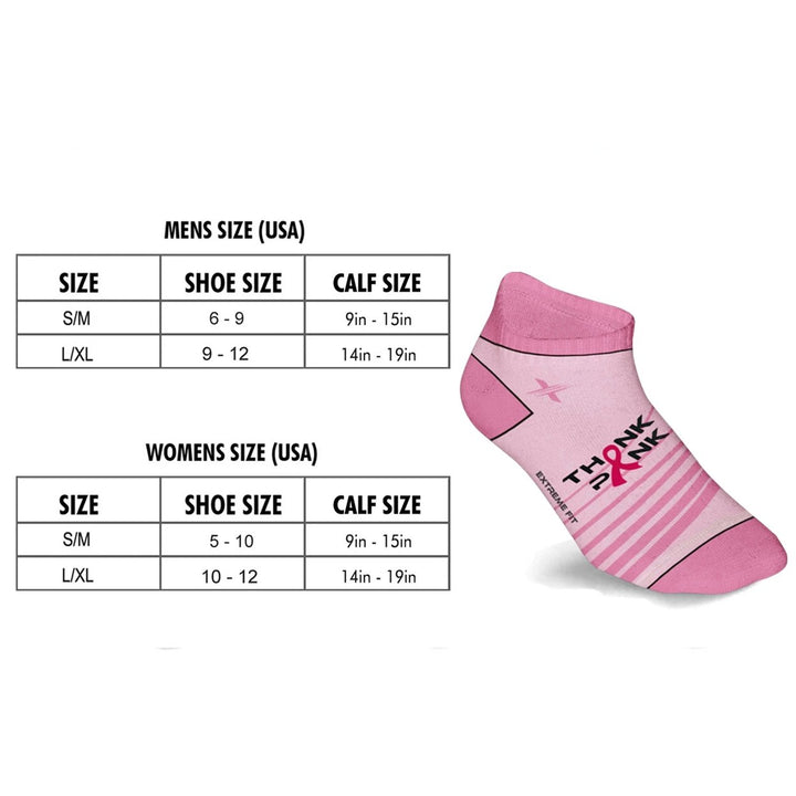 6-Pairs: Breast Cancer Awareness Ankle Compression Socks Image 4