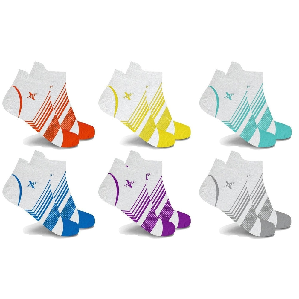 6-Pairs: Ultra V-Striped Ankle Compression Socks Image 2