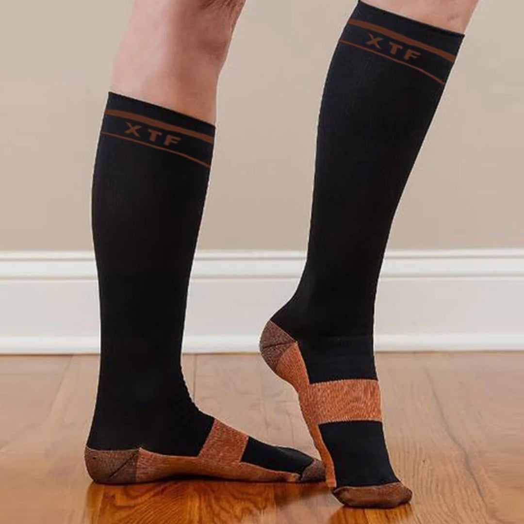 6-Pairs: Unisex Copper-Infused Knee High Compression Socks Image 1