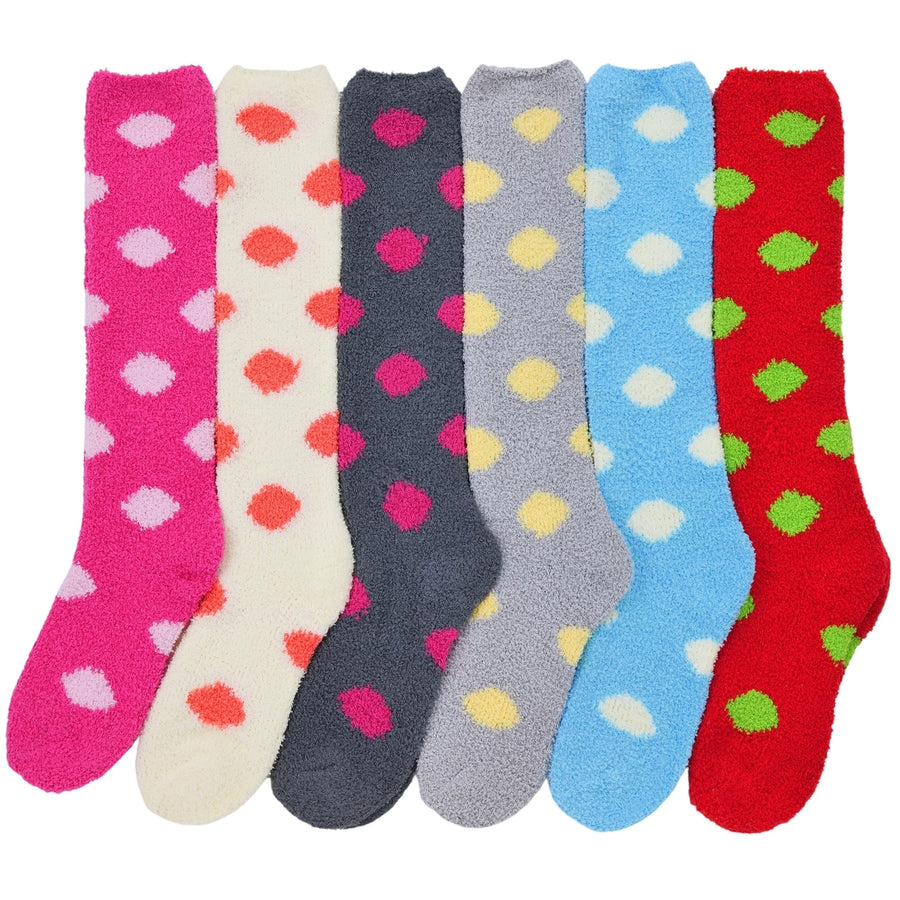 6-Pairs: Womens Plush Warm and Cozy High Socks Image 1