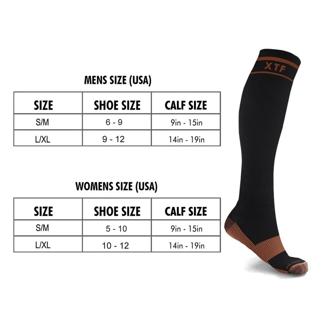 6-Pairs: Unisex Copper-Infused Knee High Compression Socks Image 9