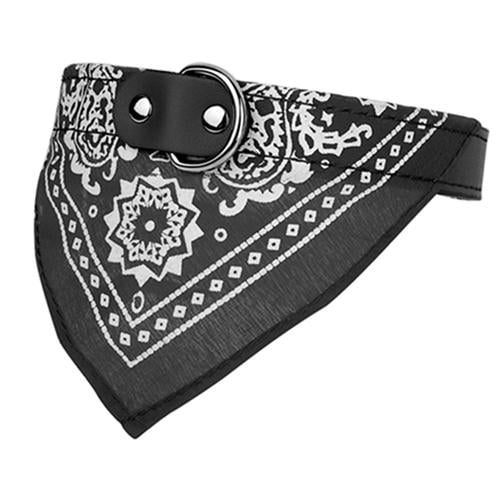 Adjustable Bandana Leather Pet Collar Image 2