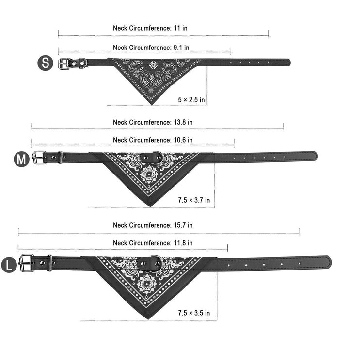 Adjustable Bandana Leather Pet Collar Image 8