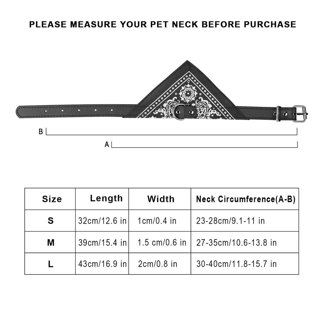 Adjustable Bandana Leather Pet Collar Image 11