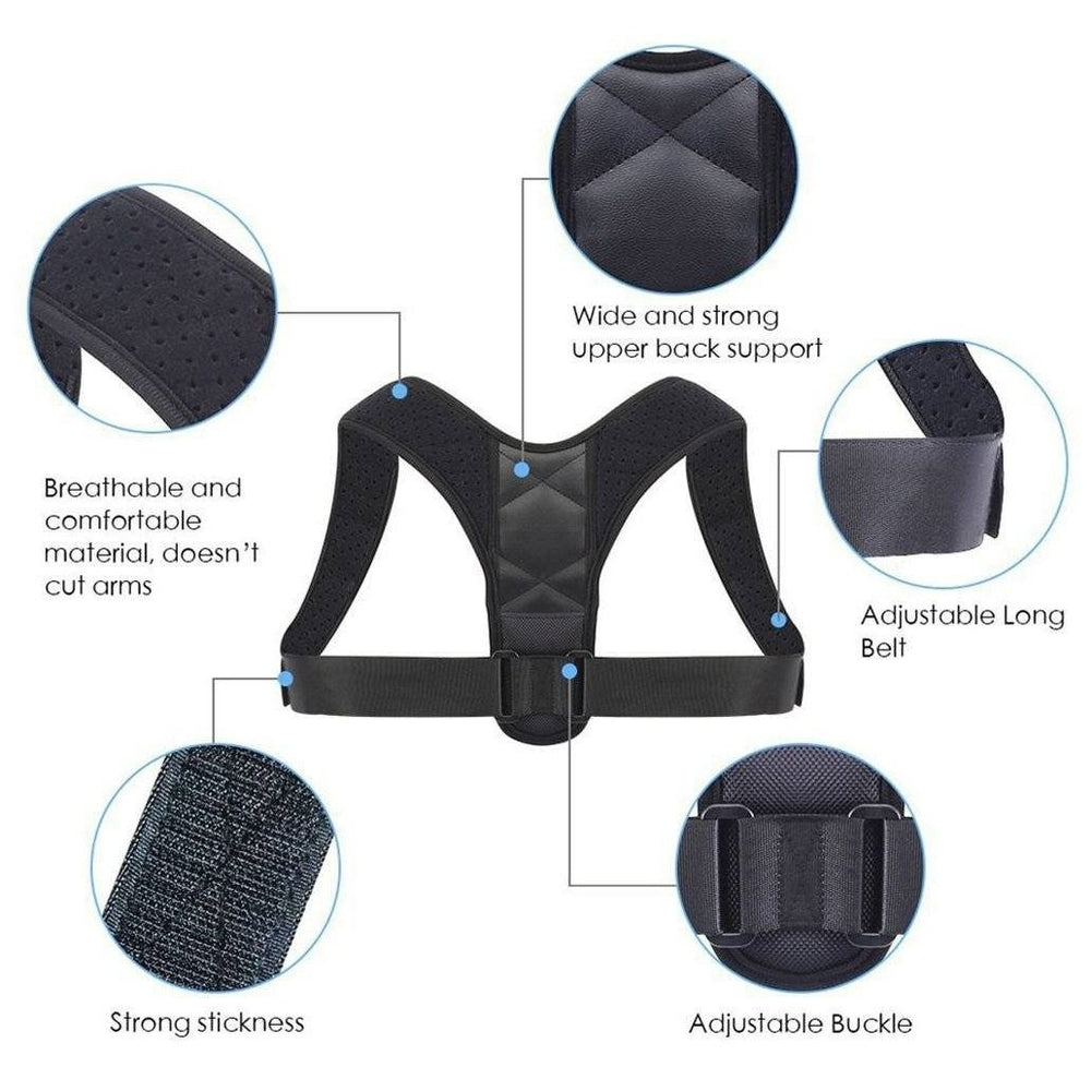 Adjustable Posture Clavicle Support Corrector Back Shoulders Brace Image 2