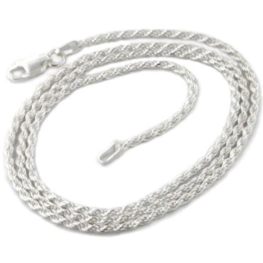 925 Sterling Silver 1.5mm Diamond Cut Rope Chain Image 1