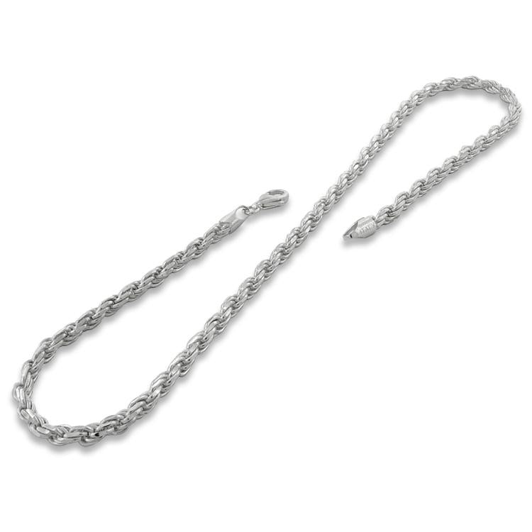 925 Sterling Silver 1.5mm Diamond Cut Rope Chain Image 2