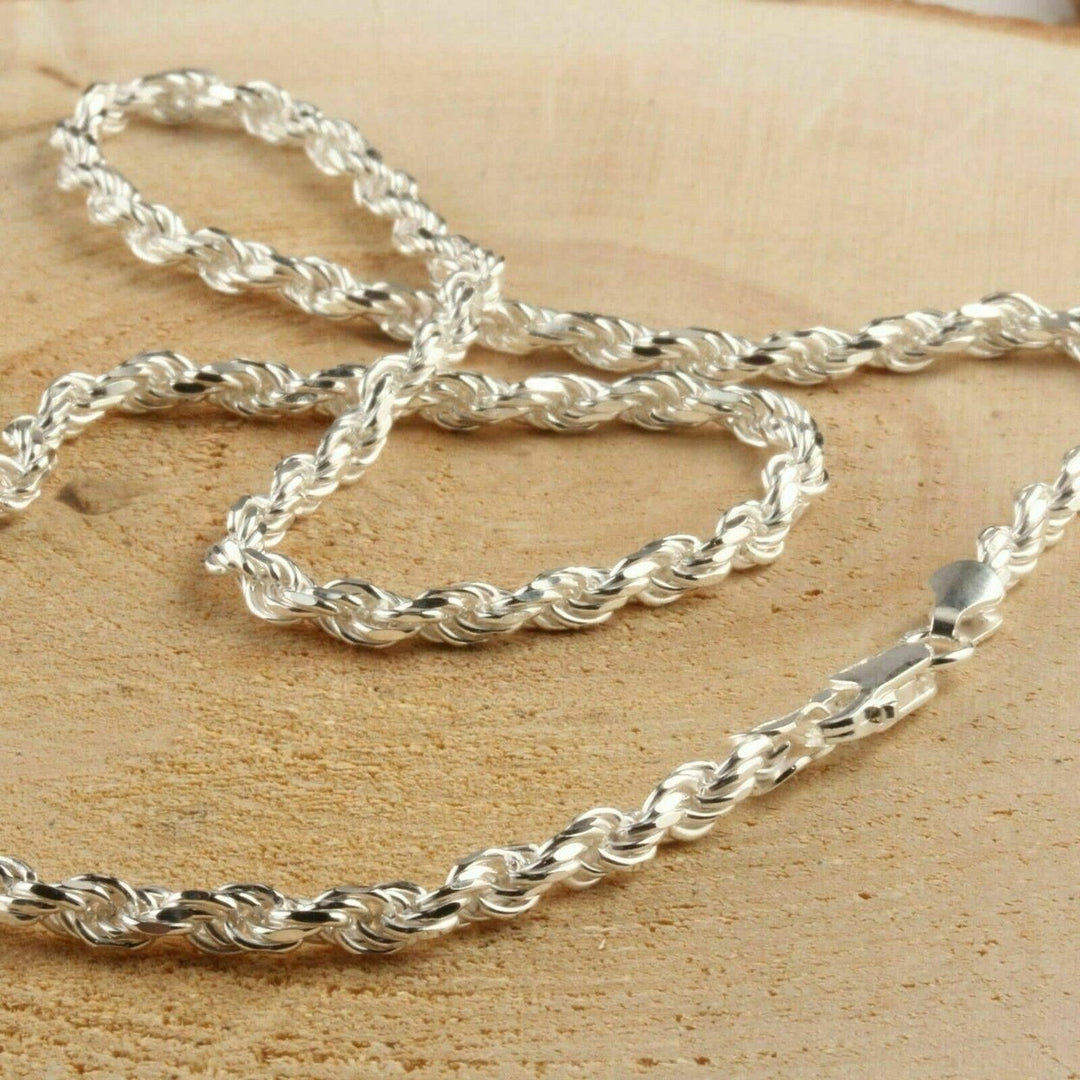 925 Sterling Silver Diamond-Cut Rope Chain 3.5MM Image 1