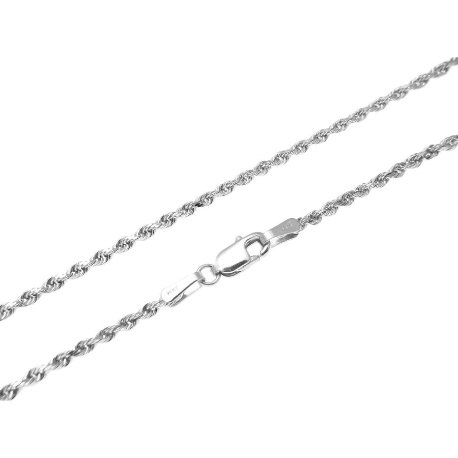 925 Sterling Silver Diamond Cut Rope Chain Image 1