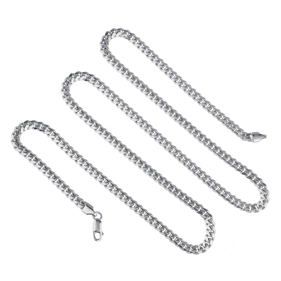 925 Sterling Silver Italian Miami Cuban Curb Link Chain Necklace Image 4