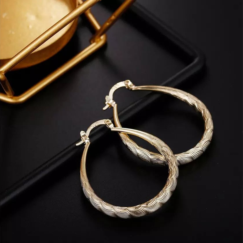 925 Sterling Silver Oval Filigree Hoop Earrings Image 4