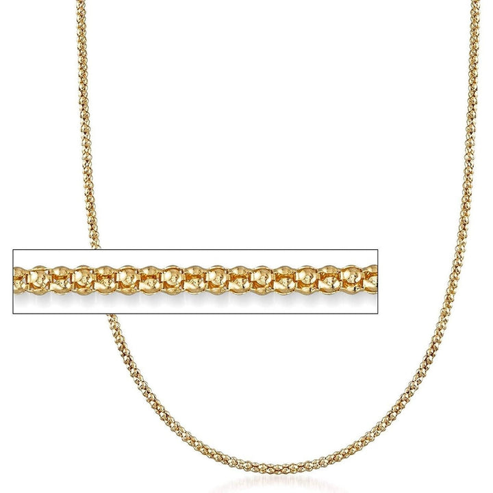 925 Sterling Silver Over 14k Yellow Gold Popcorn Chain Image 1