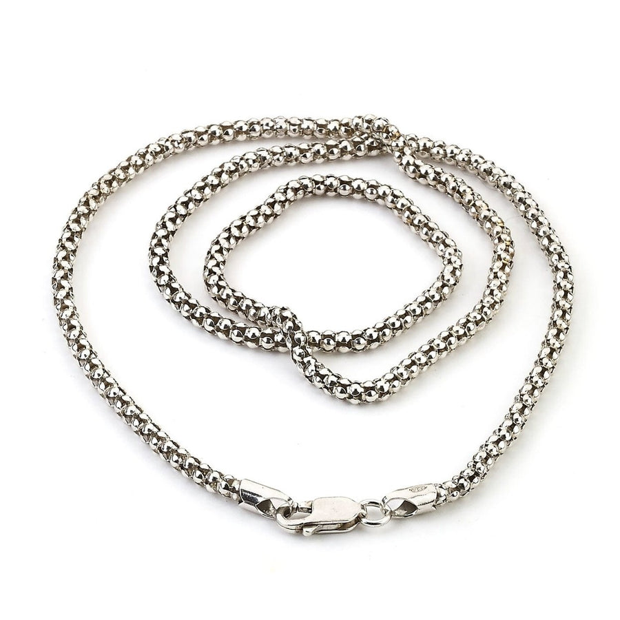 925 Sterling Silver Oxidized 2.5MM Popcorn Coreana Chain Image 1