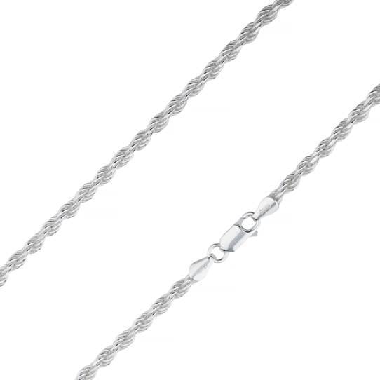 925 Sterling Silver Rope Chain Necklace Italy 3.50mm Image 2