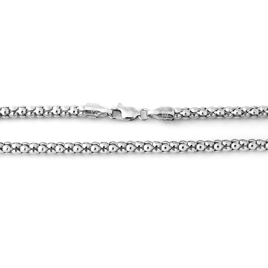 925 Sterling Silver Rhodium Plated Popcorn Chain 3mm Image 1