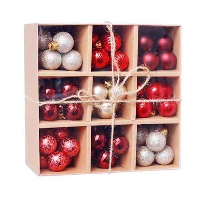 99-Piece: Christmas Balls Ornaments for Christmas Tree Gift Box Set Image 1