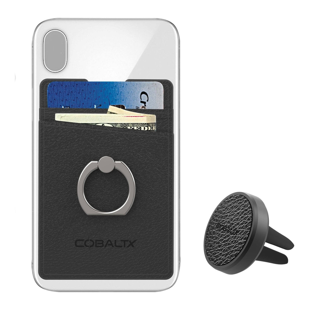 All-in-One Ring Grip Wallet and Magnetic Airvent Mount Combo Pack Image 1