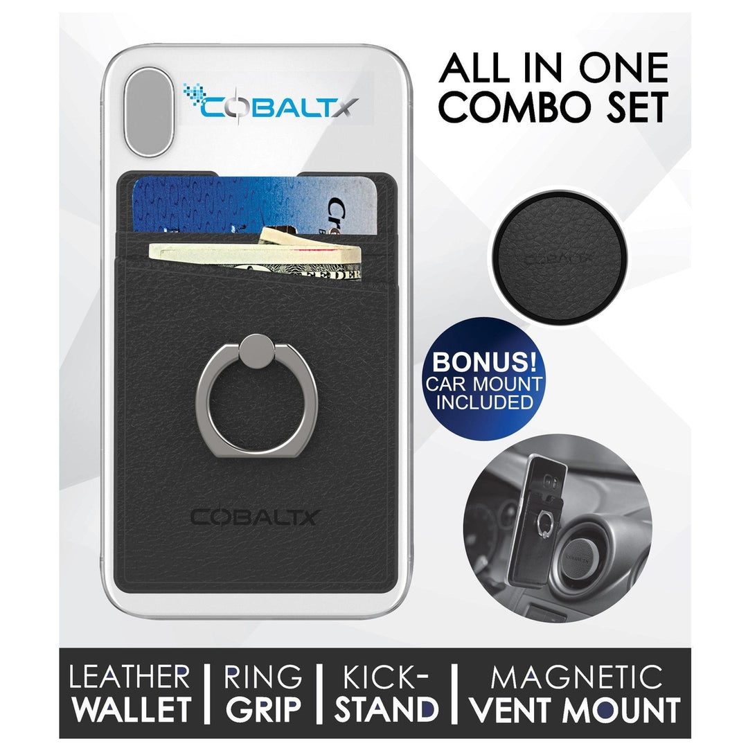 All-in-One Ring Grip Wallet and Magnetic Airvent Mount Combo Pack Image 6