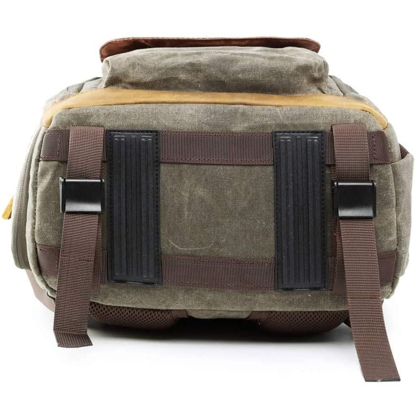 Allacki Waterproof Shock-Resistant Canvas Camera Bag Retro Style Travel Backpack Image 7