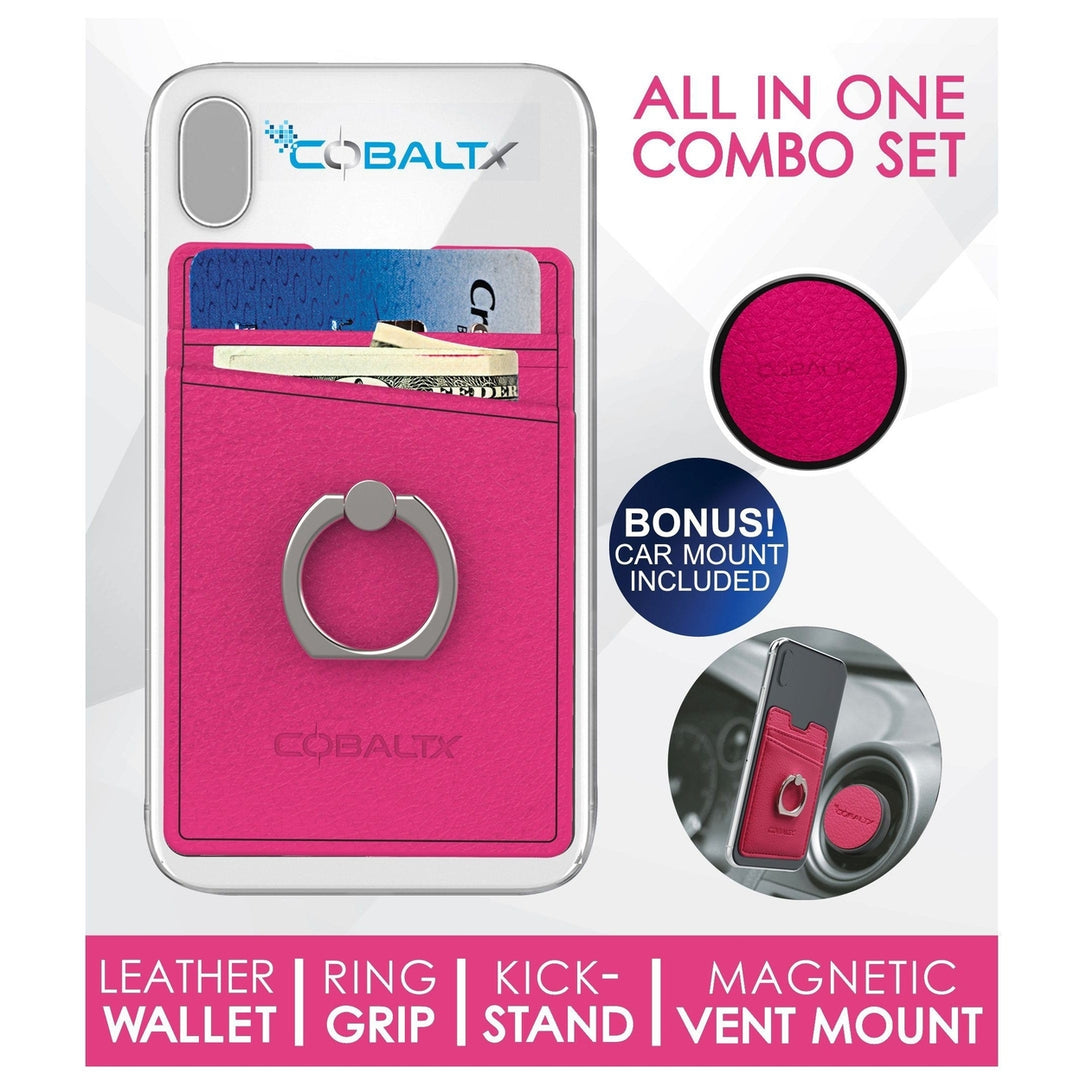 All-in-One Ring Grip Wallet and Magnetic Airvent Mount Combo Pack Image 8