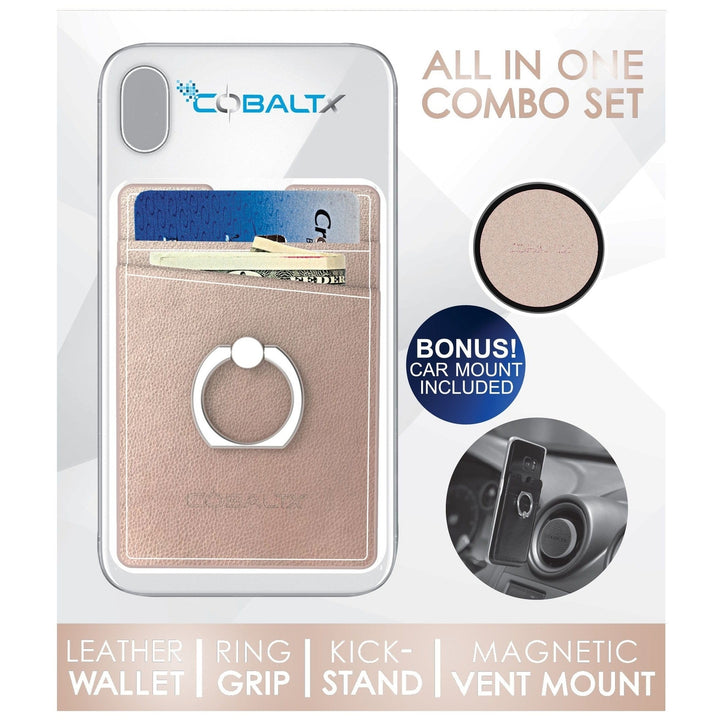 All-in-One Ring Grip Wallet and Magnetic Airvent Mount Combo Pack Image 9