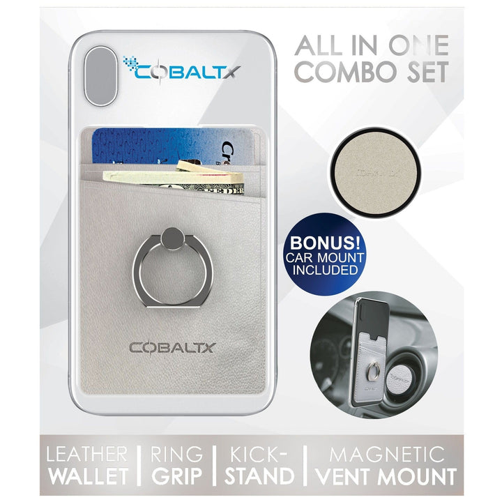 All-in-One Ring Grip Wallet and Magnetic Airvent Mount Combo Pack Image 10