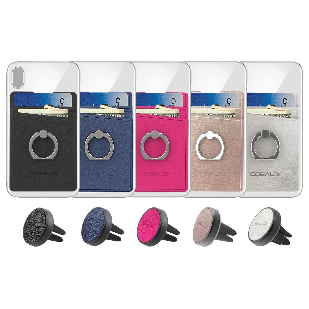 All-in-One Ring Grip Wallet and Magnetic Airvent Mount Combo Pack Image 11