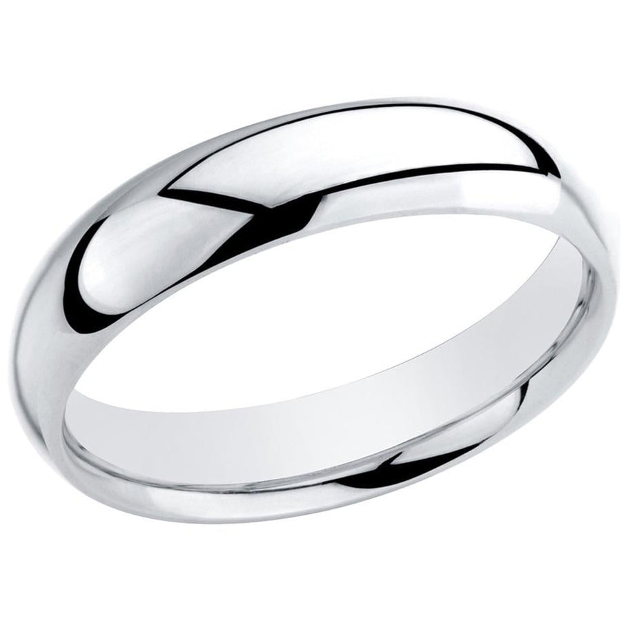 Anti-Tarnished High Polished Plain 5MM Wedding Unisex Band Image 1