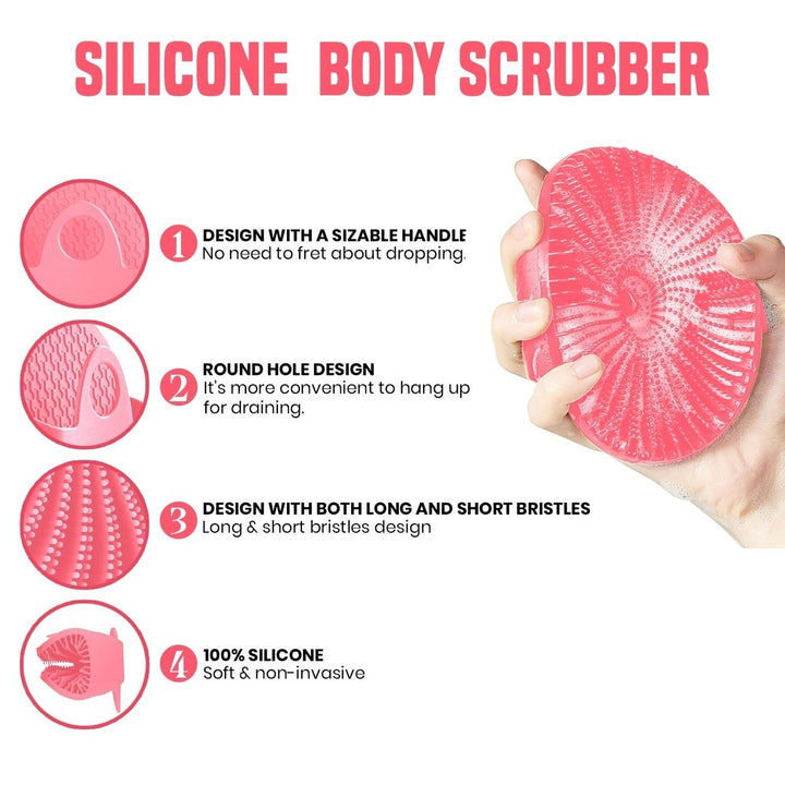 Antimicrobial Silicone Non Slip Exfoliating Body Scrubber Image 4