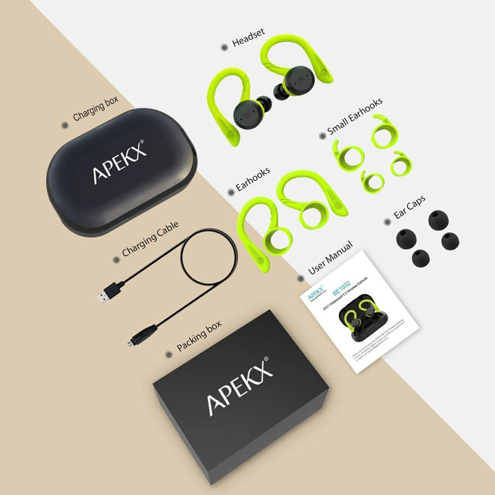 APEKX Bluetooth Headphones True Wireless Earbuds with Charging Case Image 9