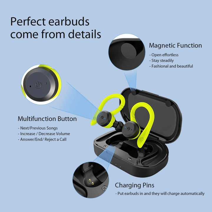 APEKX Bluetooth Headphones True Wireless Earbuds with Charging Case Image 10