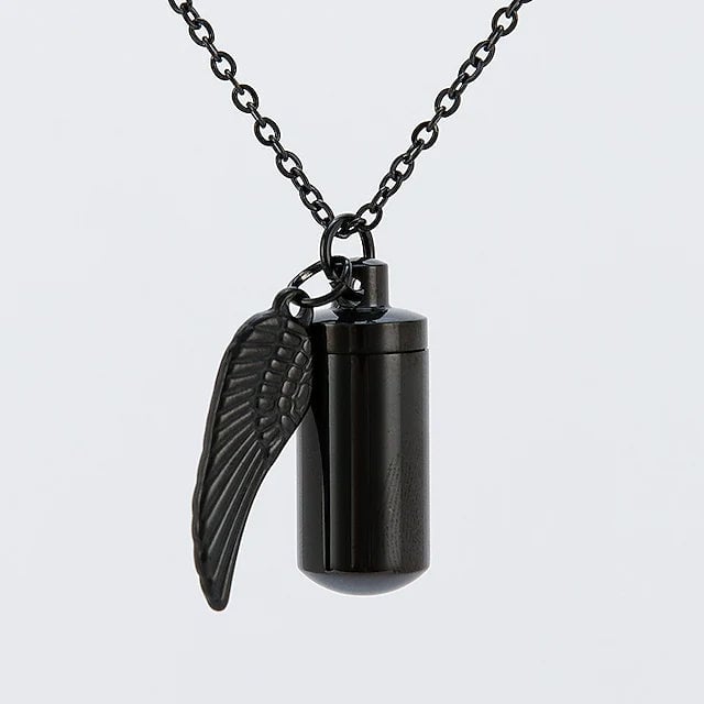 Angel Wings Stainless Steel Ashes Necklace Image 1