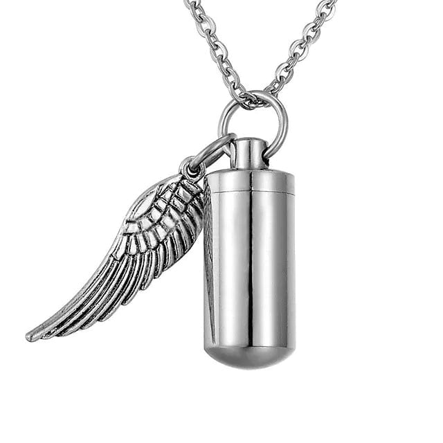 Angel Wings Stainless Steel Ashes Necklace Image 2