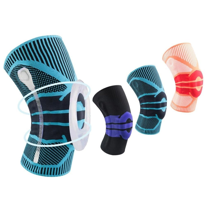 Anti Slip Springs Stabilizers Knee Compression Support Sleeve With Patella Gel Pad Image 1