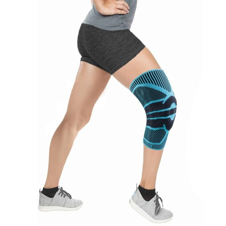 Anti Slip Springs Stabilizers Knee Compression Support Sleeve With Patella Gel Pad Image 4