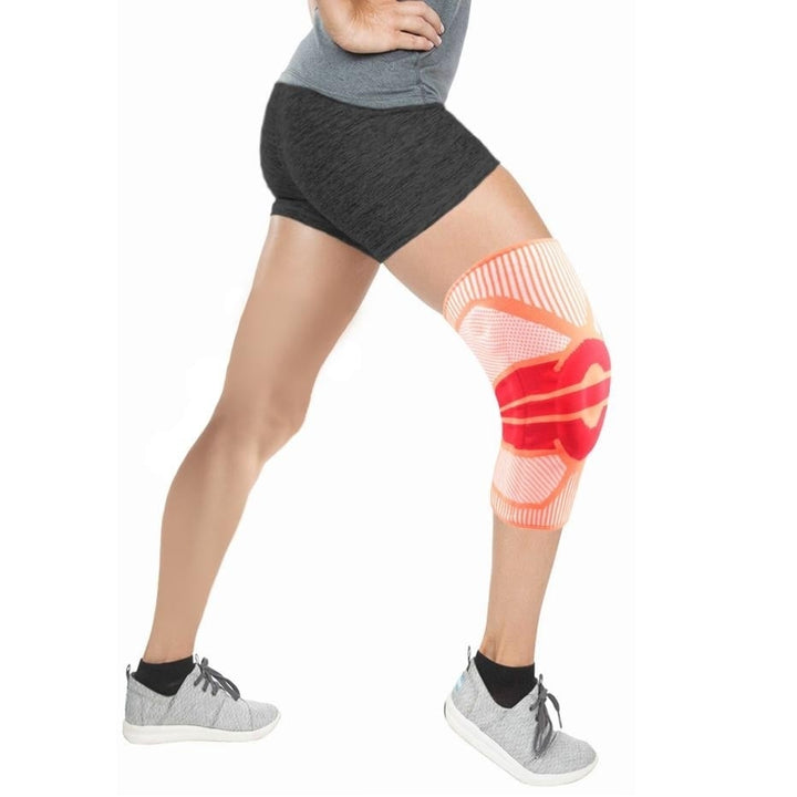 Anti Slip Springs Stabilizers Knee Compression Support Sleeve With Patella Gel Pad Image 9