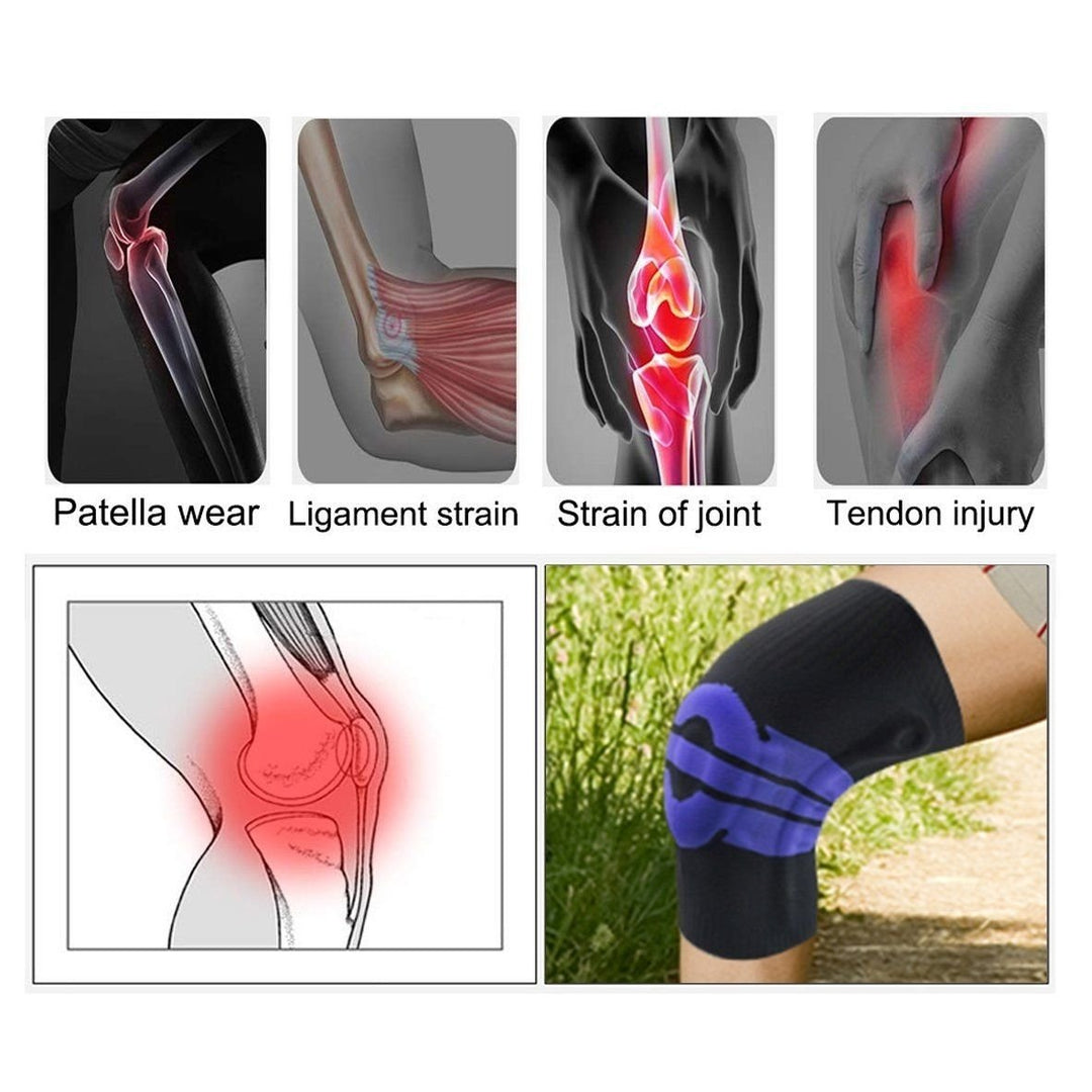 Anti Slip Springs Stabilizers Knee Compression Support Sleeve With Patella Gel Pad Image 12