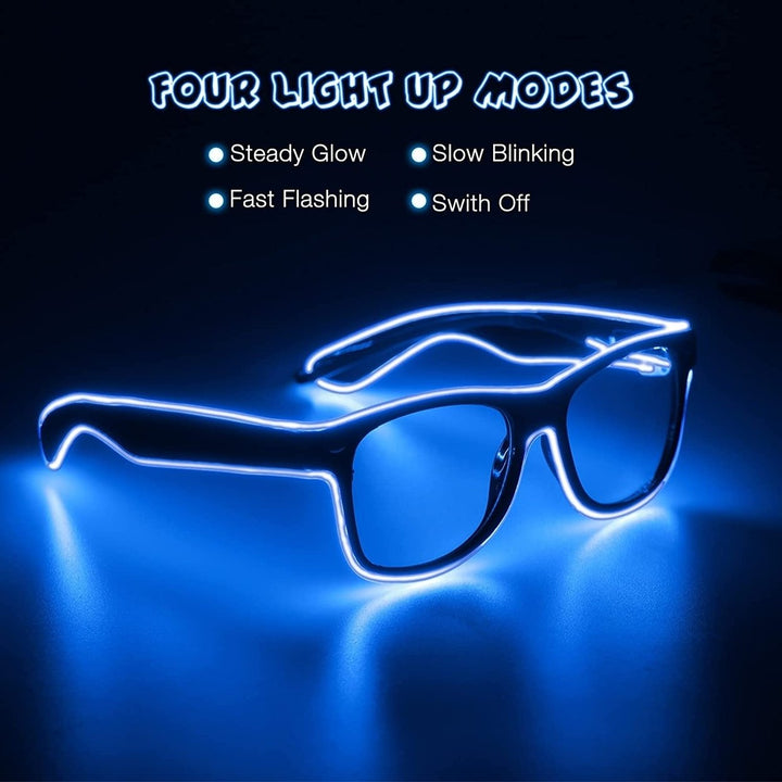 Aquat Light up EL Wire Neon Rave Glasses Image 8